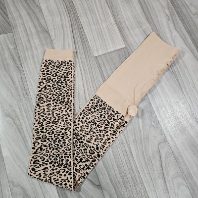NWOT George Leopard Print Footless Tights Leggins Size 4
